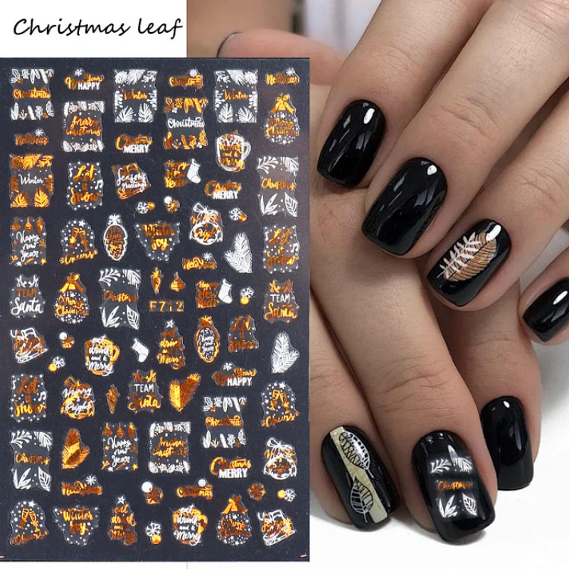 Snowflake Laser Gold Christmas Nail Sticker