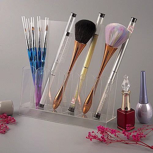 Asianail high quality clear display acrylic nail makeup brush holder shelf