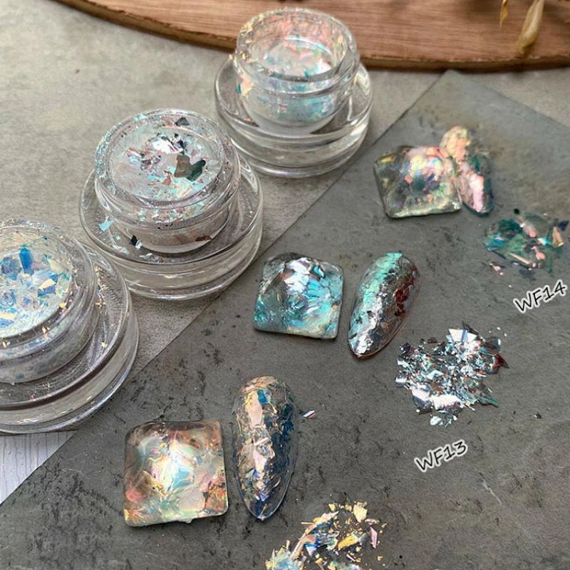 Nail Aurora Ice Platinum Fragments Powder