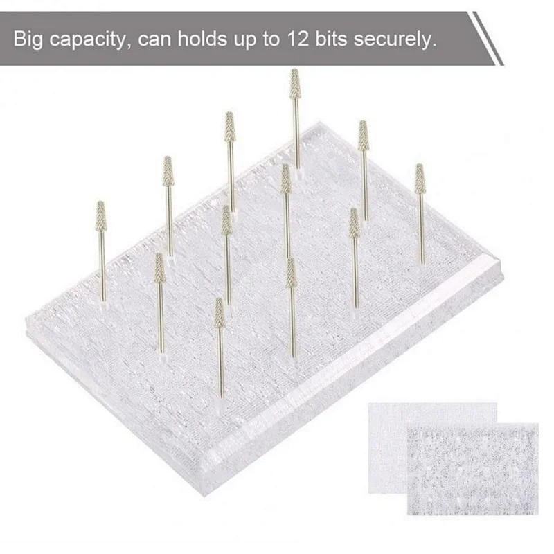 become exclusive Silver/Gold  Acrylic Nail Drill Bit Stand  for 12 Bits