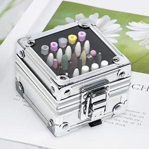 25 Holes Nail Drill Bits Storage Box