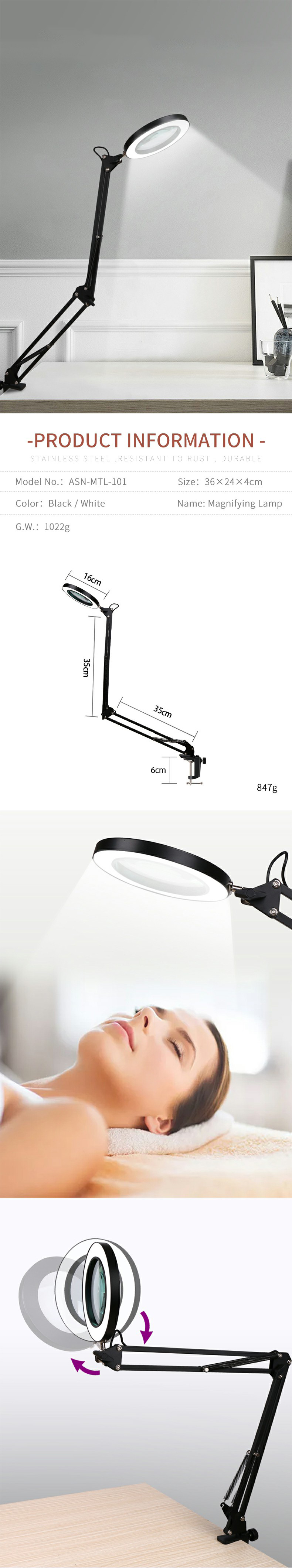 YS-709 Hospital Beauty Clinic Magnifier With LED Light Magnifying Lamp -  Guangzhou Suoniya Electronic Technology Co., Ltd.