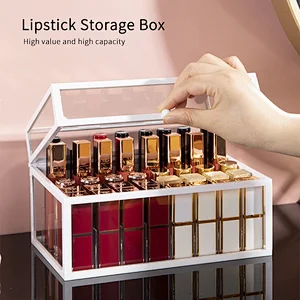 Tempered Glass Lipstick  Storage Box