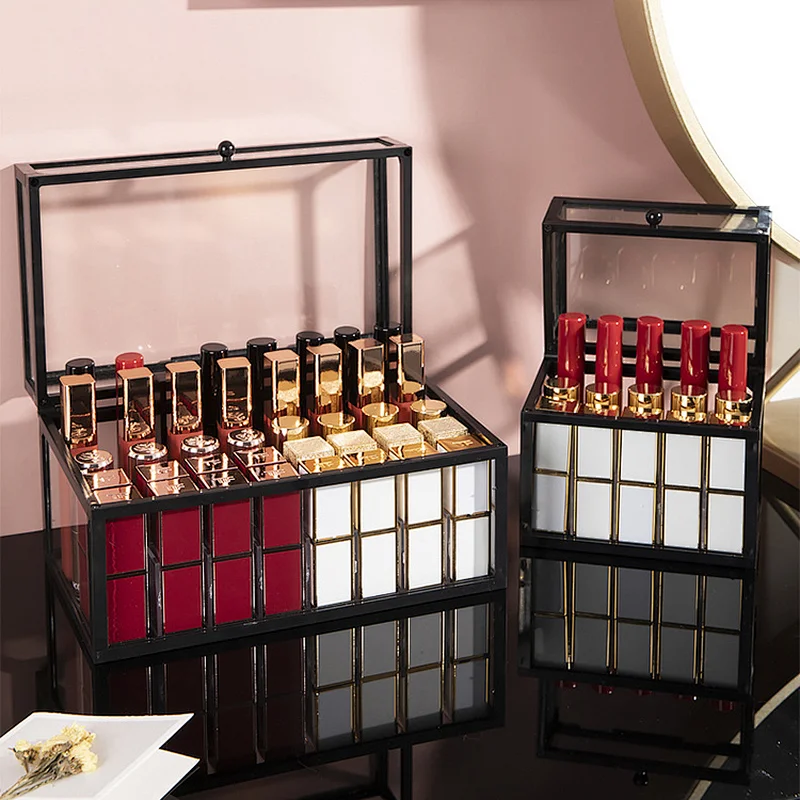 Tempered Glass Lipstick  Storage Box