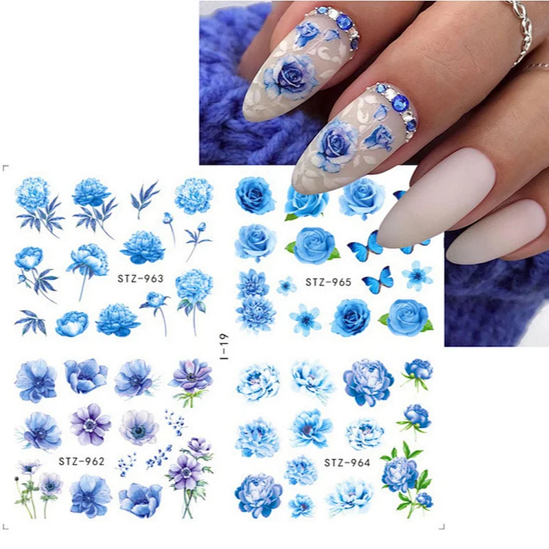 Spring and summer fruit butterfly flower nail stickers