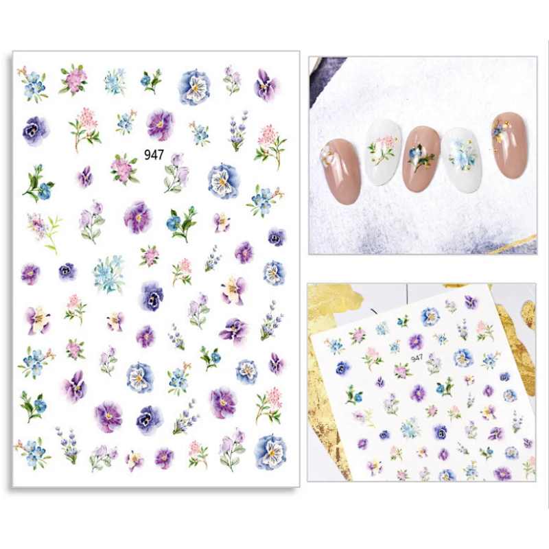 Flower and Leaf Nail Stickers