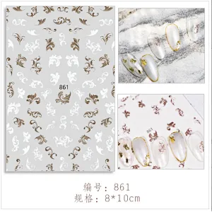 Japanese Marbled 3D Blooming Nail Stickers