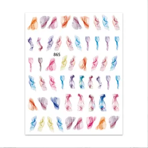 Japanese Marbled 3D Blooming Nail Stickers