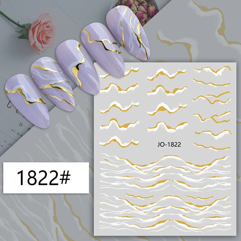 Marbled Gold Hills  Nail Stickers