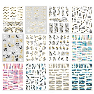 Marbled Gold Hills  Nail Stickers