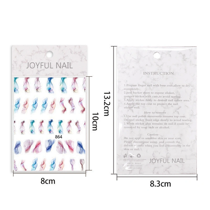 Japanese Marbled 3D Blooming Nail Stickers