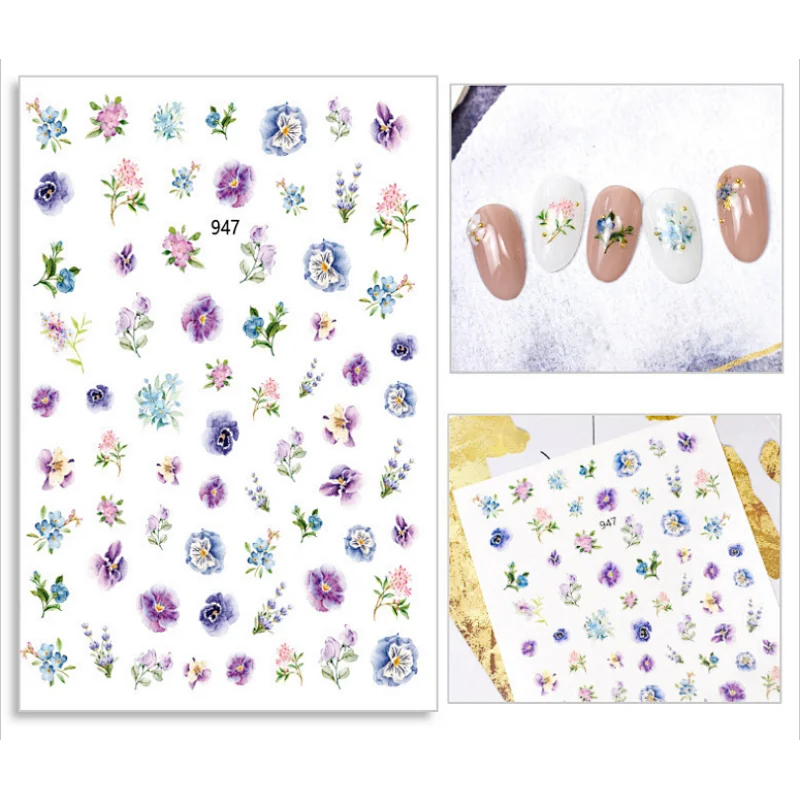 Flower and Leaf Nail Stickers