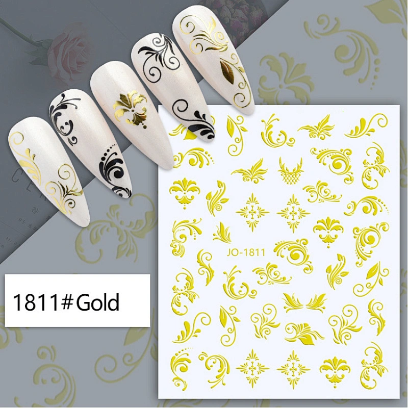 Gold Plated Retro Bohemian Totem Nail Stickers