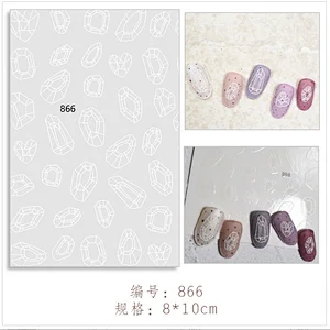 Japanese Marbled 3D Blooming Nail Stickers