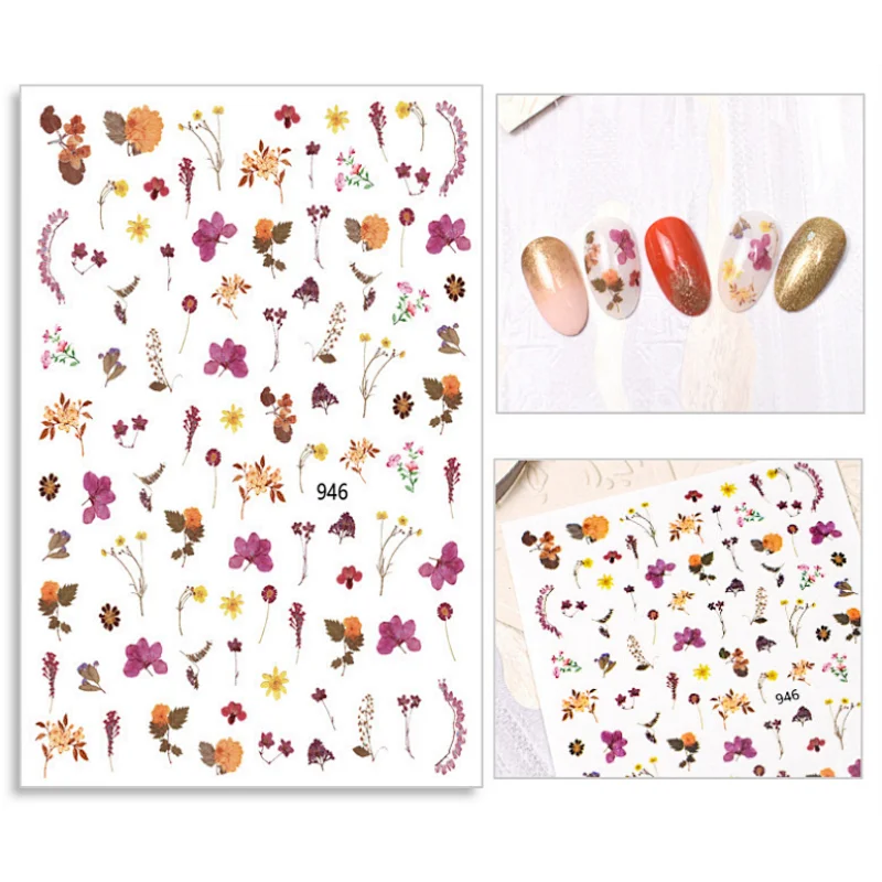 Flower and Leaf Nail Stickers