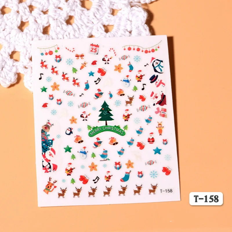 Snowflake elk Santa Claus Nail Stickers
