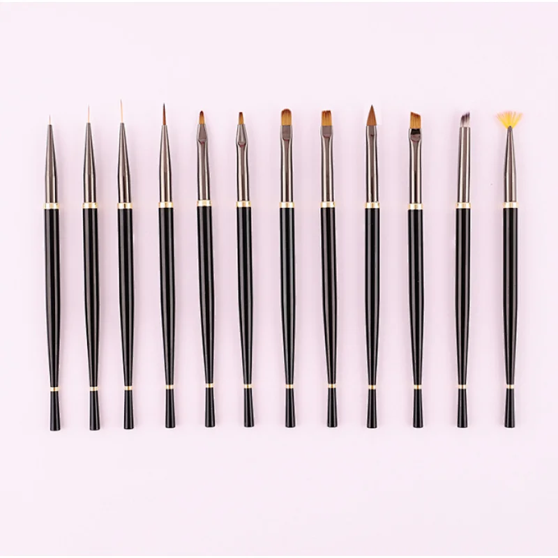 Metal Handle UV Gel Art Nail Brush Set