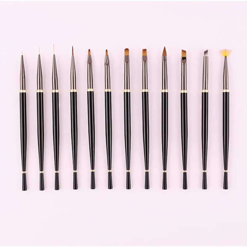 Metal Handle UV Gel Art Nail Brush Set