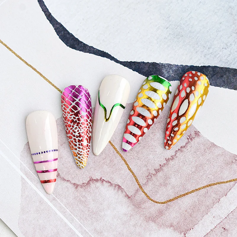 Animal Checkered Snakeskin Nail Stickers