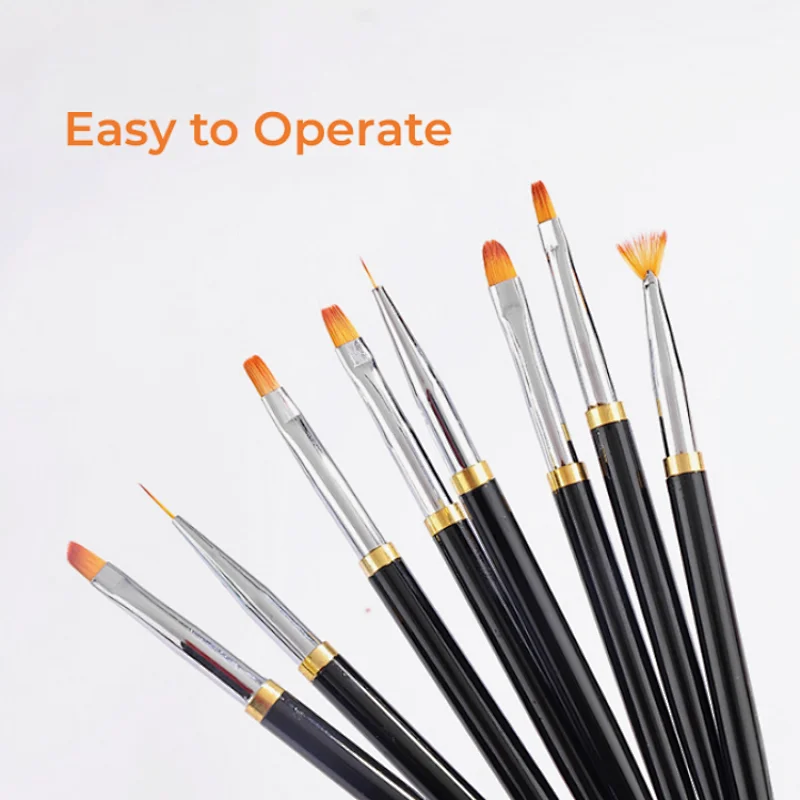Metal Handle UV Gel Art Nail Brush Set