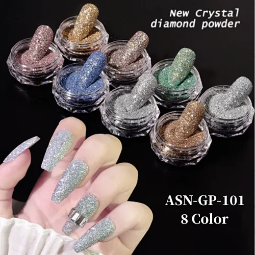 8 Color Crystal Crushed Diamond Powder