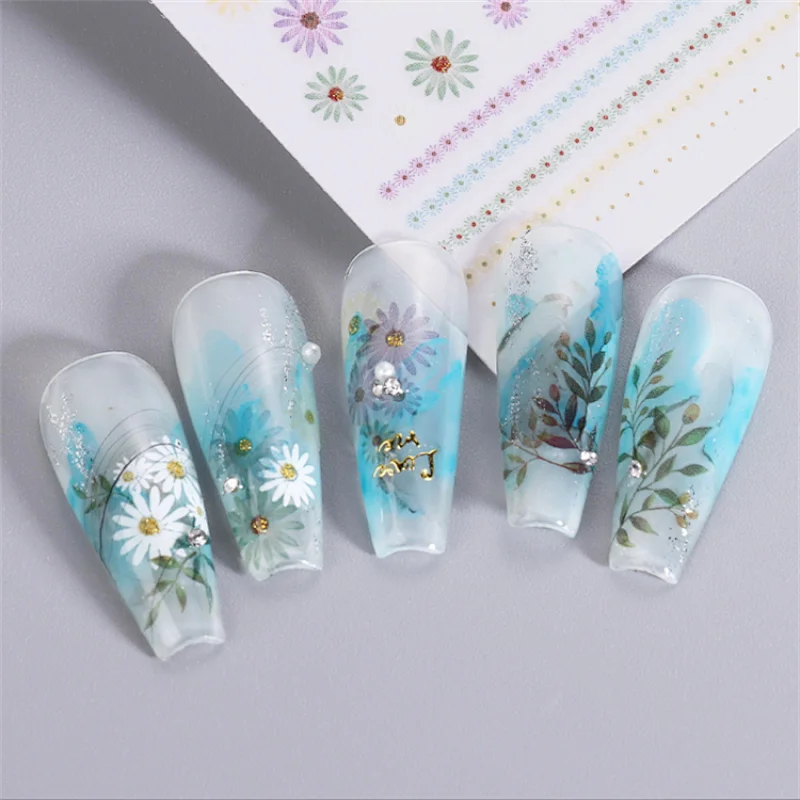 Watercolor Flower Nail Stickers