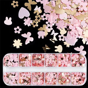 Butterfly Love Flower Rabbit Nail Sequins
