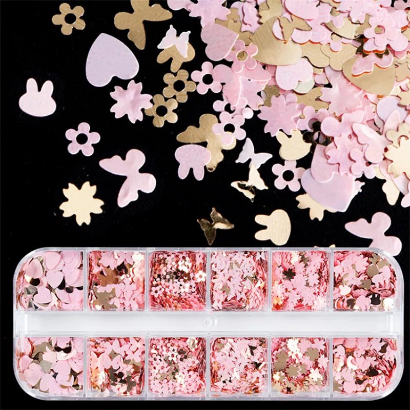 Butterfly Love Flower Rabbit Nail Sequins