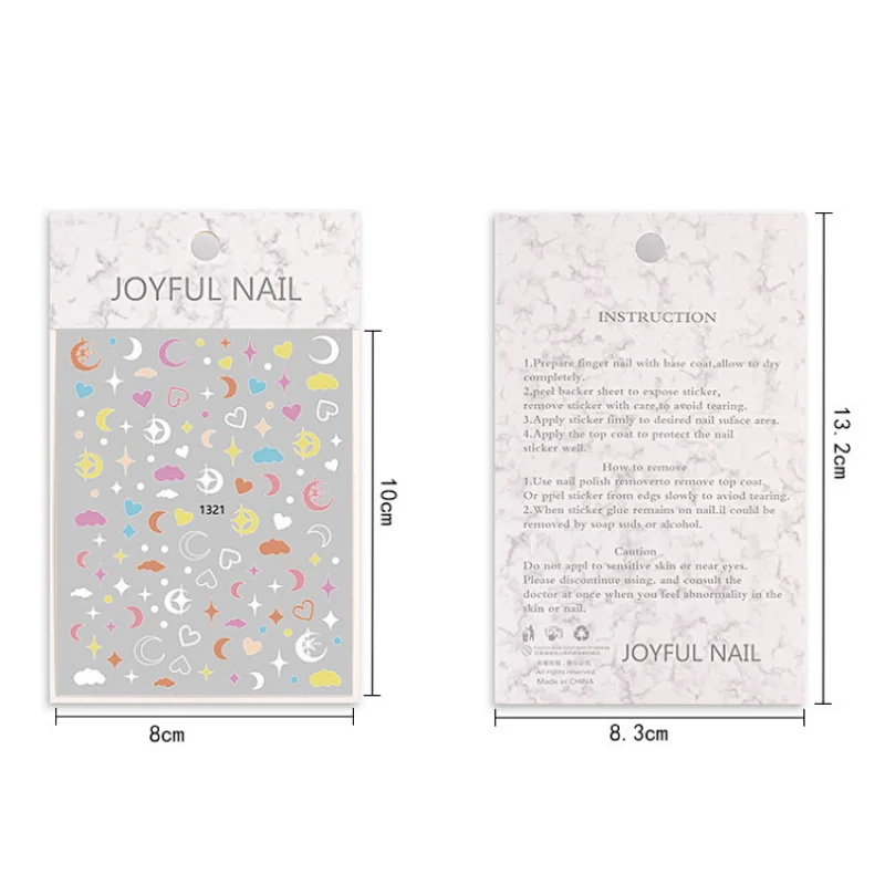 Dreamy Cloud/Moon/Stars/Shooting stars/Rainbow of Hearts Nail Stickers