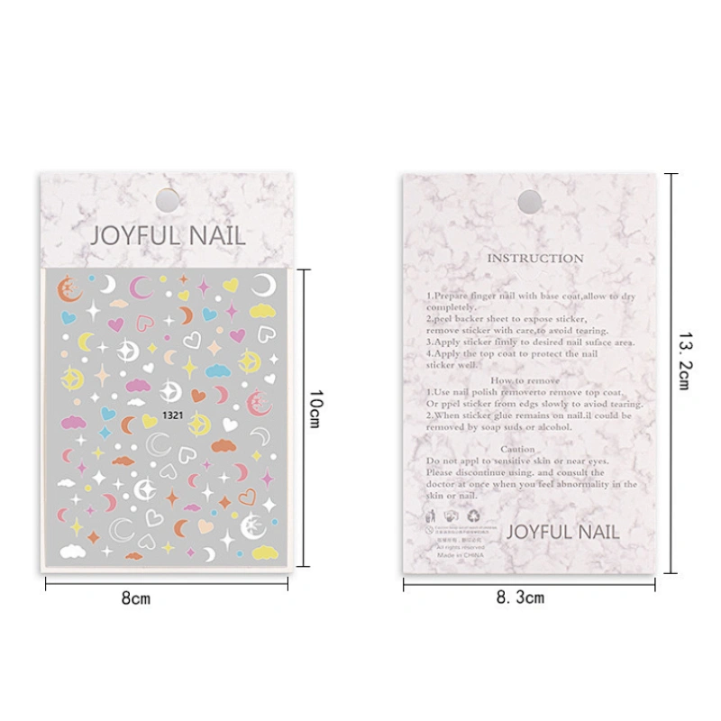Dreamy Cloud/Moon/Stars/Shooting stars/Rainbow of Hearts Nail Stickers