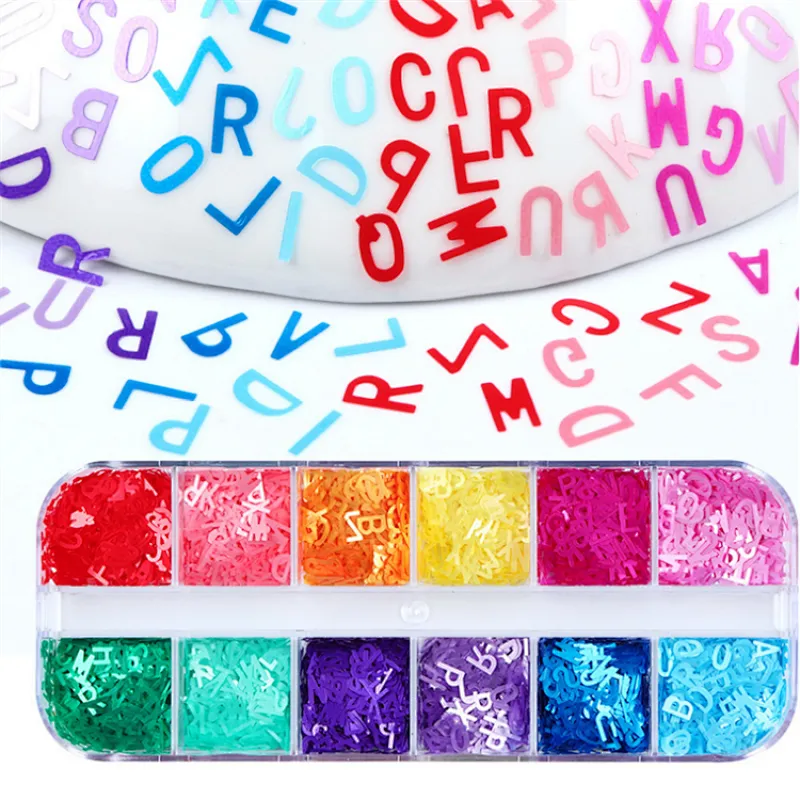 26 Letters Nail Sequins
