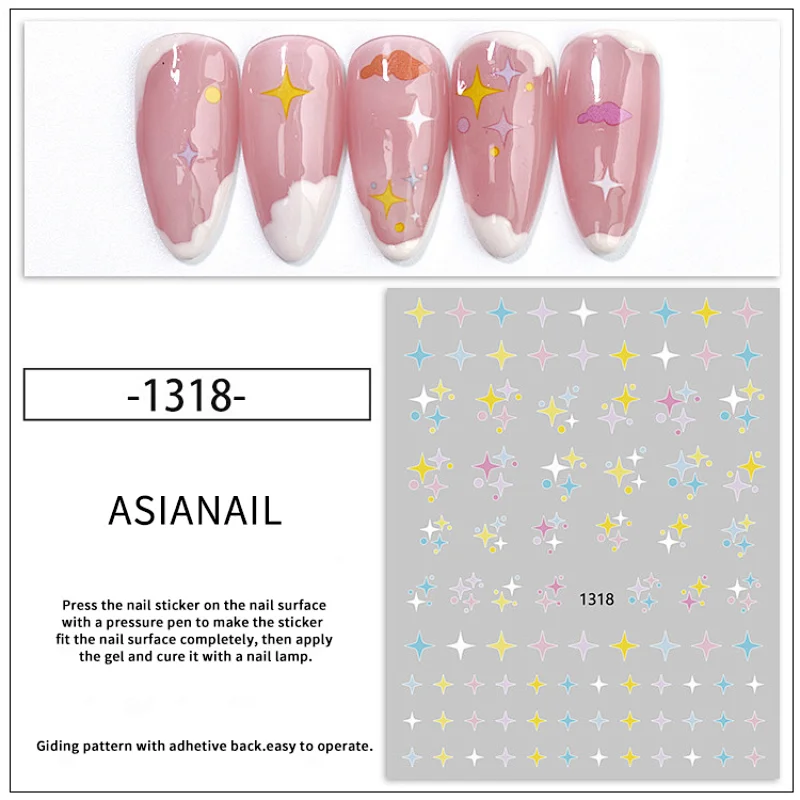 Dreamy Cloud/Moon/Stars/Shooting stars/Rainbow of Hearts Nail Stickers