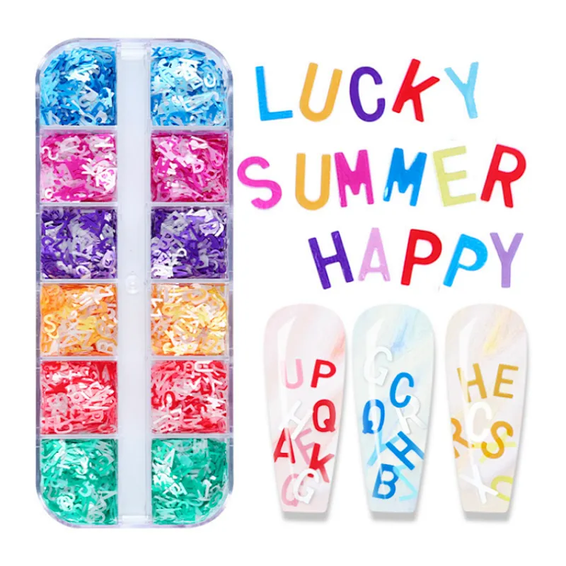 26 Letters Nail Sequins