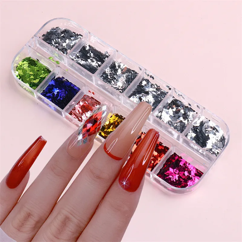12 Grid Christmas Nail Sequin