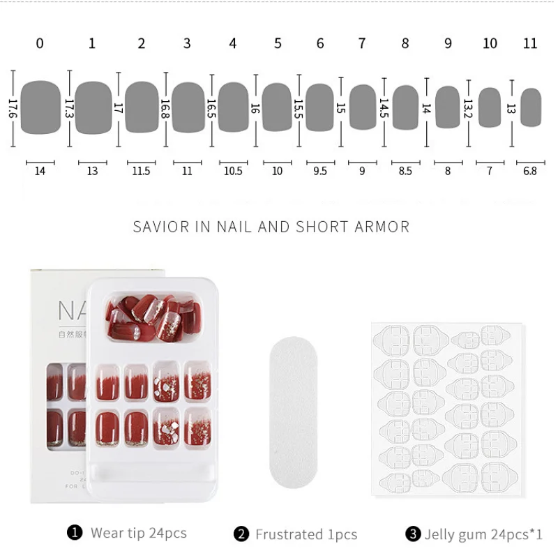 24 Pcs Set False Nail Tips