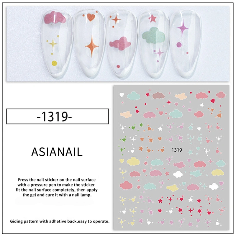 Dreamy Cloud/Moon/Stars/Shooting stars/Rainbow of Hearts Nail Stickers