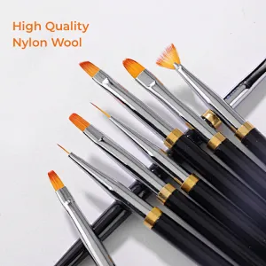 Metal Handle UV Gel Art Nail Brush Set