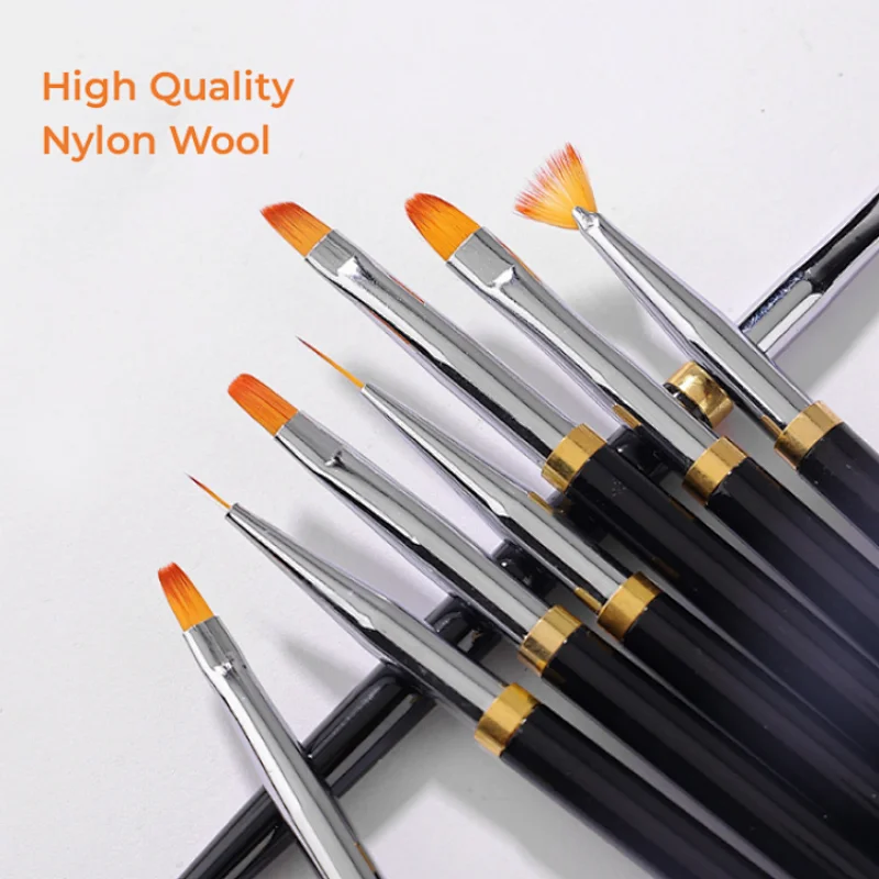 Metal Handle UV Gel Art Nail Brush Set