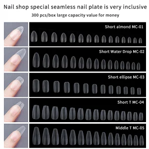 Short Frosted Nail Tips