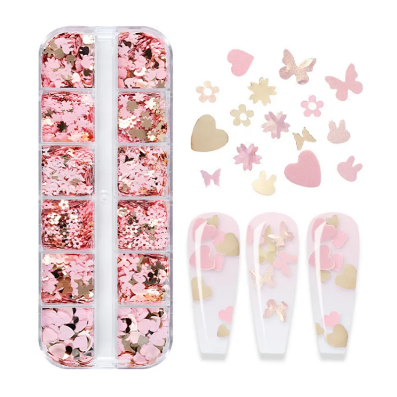 Butterfly Love Flower Rabbit Nail Sequins