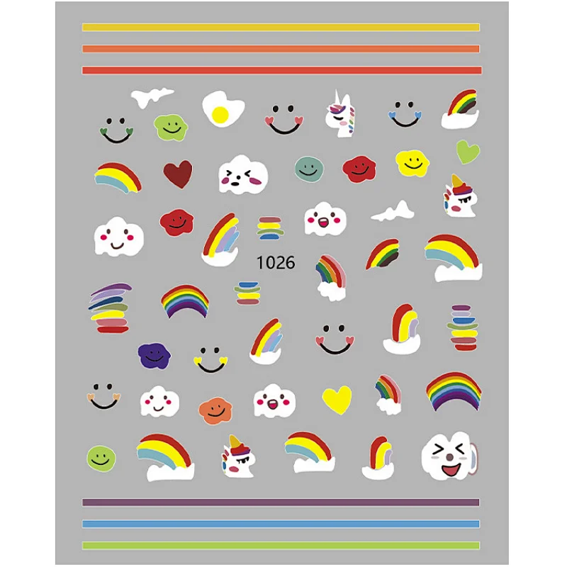 Dreamy Cloud/Moon/Stars/Shooting stars/Rainbow of Hearts Nail Stickers