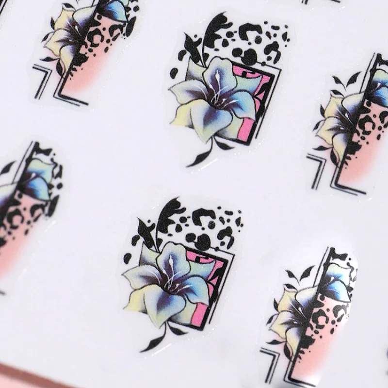 Rose gold leaf Back adhesive nail sticker Abstract nail stickers