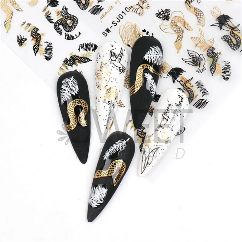 Black Gold Nail Stickers