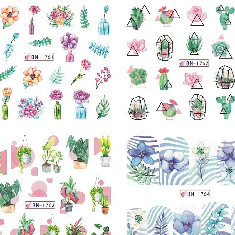 Flower Water Transfer Nail Stickers