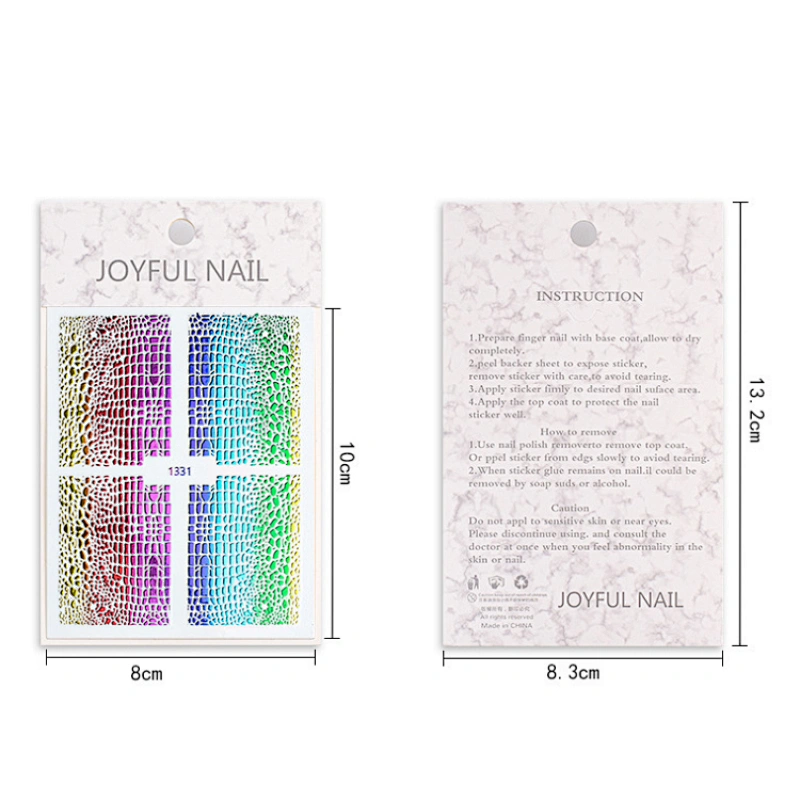 Animal Checkered Snakeskin Nail Stickers