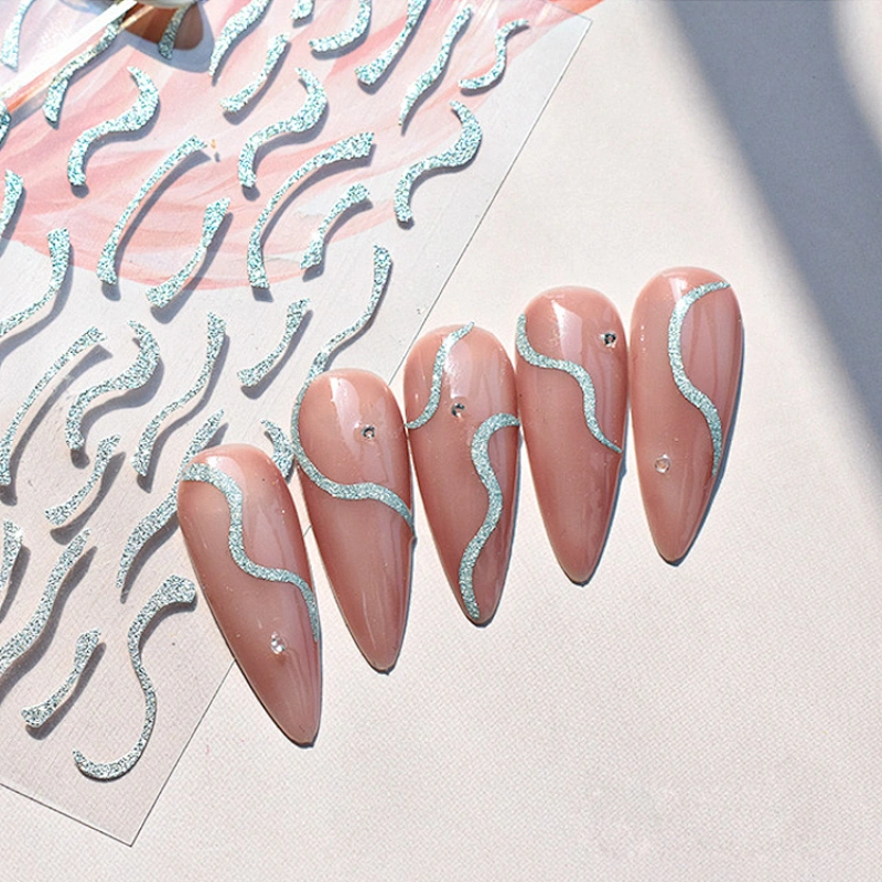 Gold and Silver Star Cure Love Nail Stickers