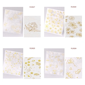 3D Lace Gilded Flower Nail Stickers