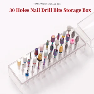 30 Holes Nail Drill Bits Storage Box