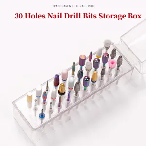 30 Holes Nail Drill Bits Storage Box