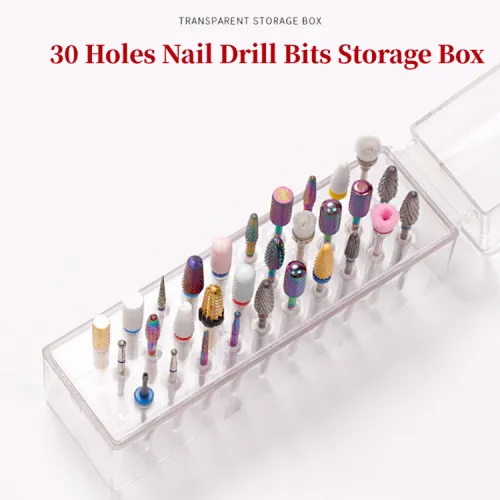 30 Holes Nail Drill Bits Storage Box